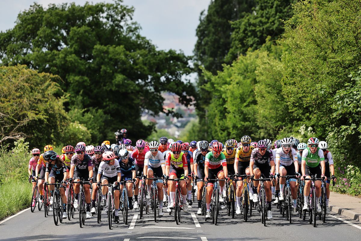 Picture by Alex Whitehead/SWpix.com - 07/06/2022 - Cycling - The Women&acirc;s Tour 2022 - Stage Two - Harlow, England - The peloton in action in the countryside during stage two of the Women's Tour 2022