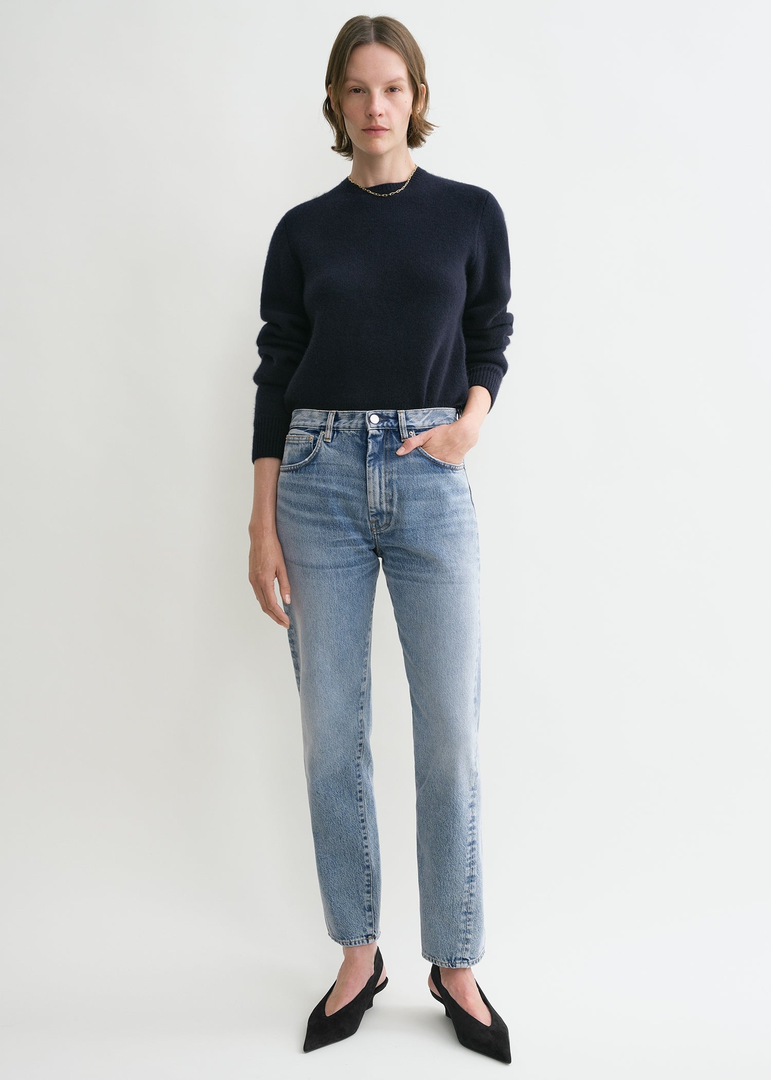 Twisted Seam Denim Worn Blue - 23/30