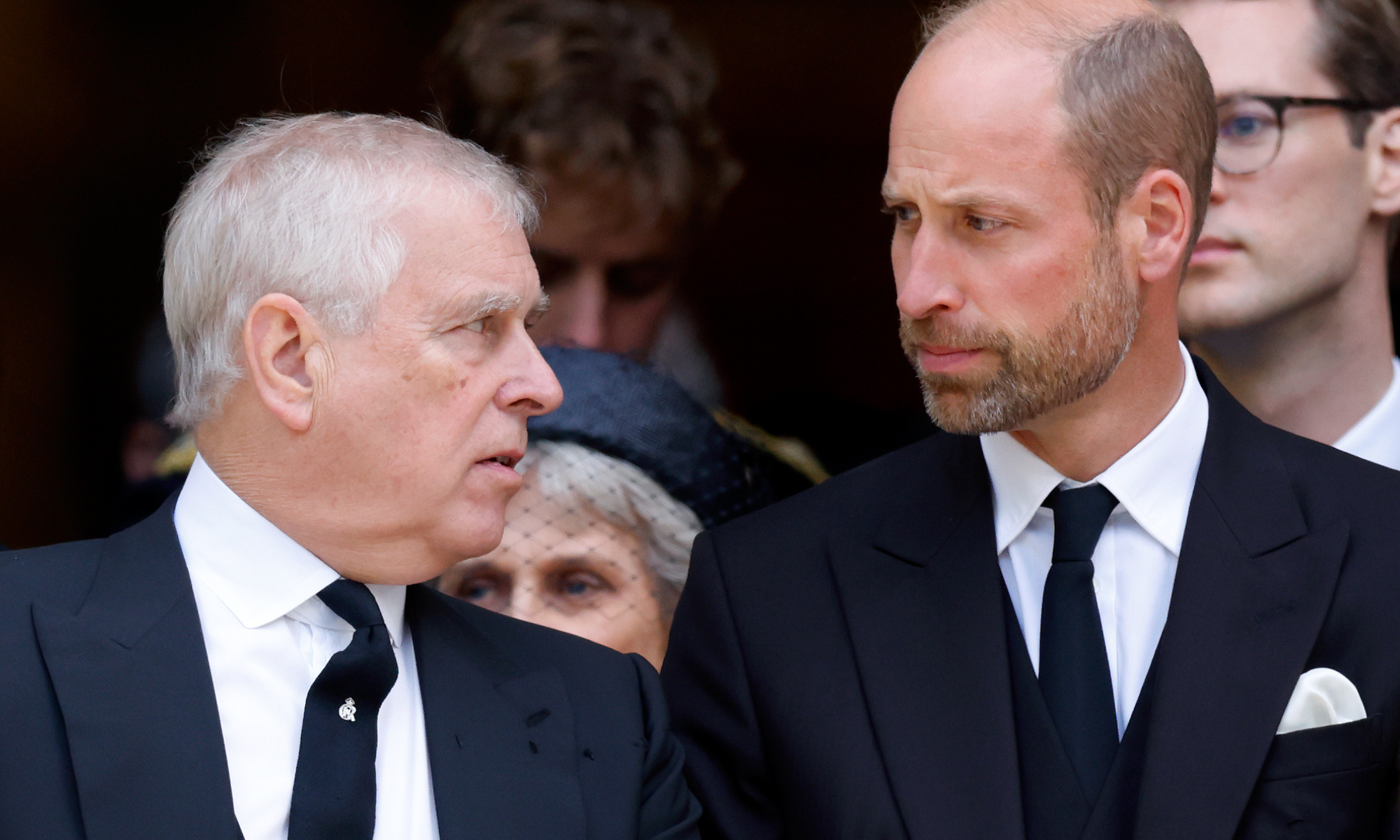 Andrew and Prince of Wales attend Katharine, Duchess of Kent's Requiem Mass service at Westminster Cathedral on September 16, 2025 in London, England.