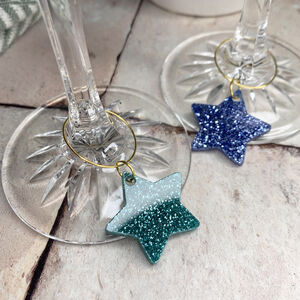 Glitter Glass Charm Set, Perfect for Dinner Parties