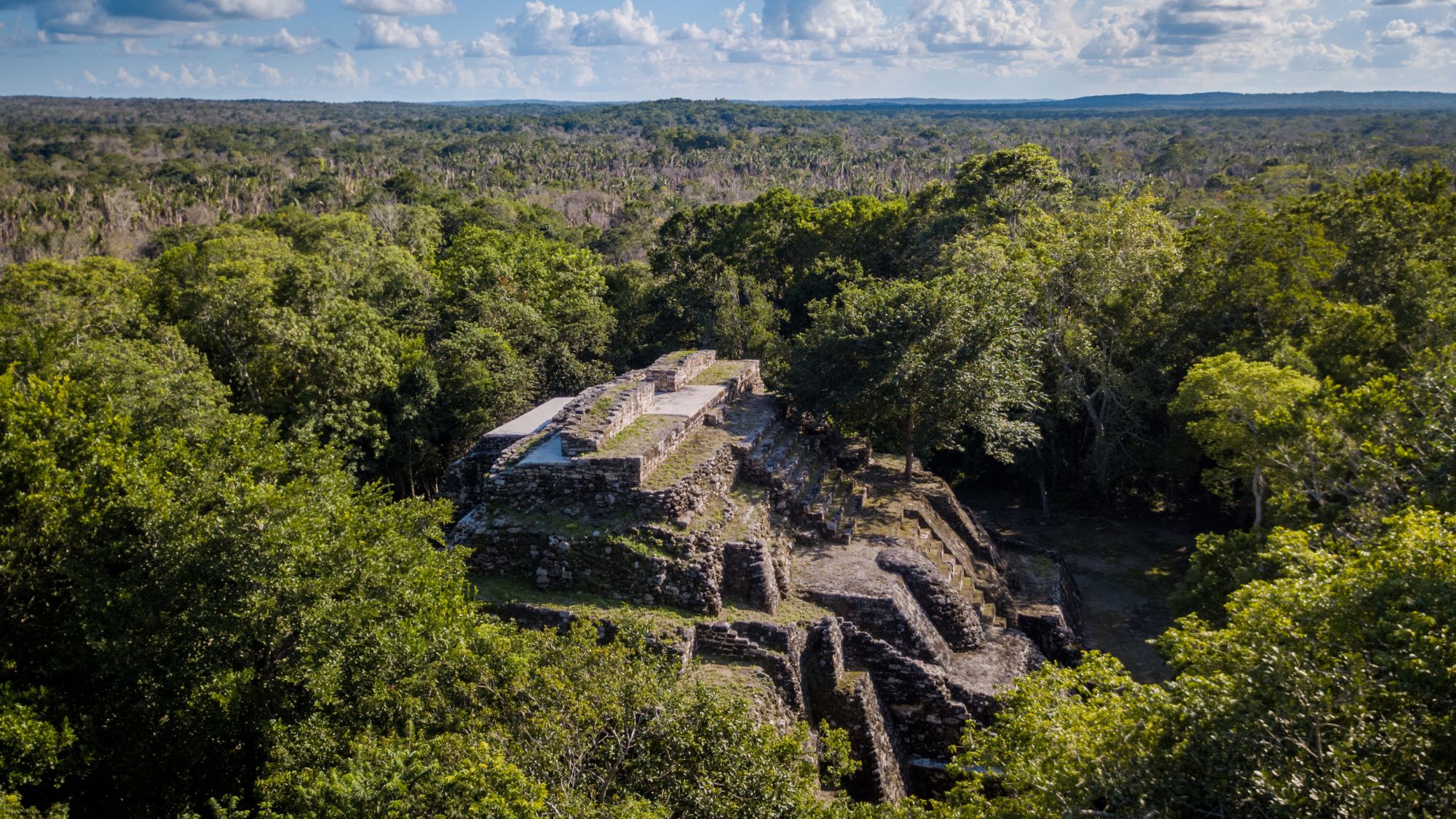 Ariel view of Ichkabal pyramid