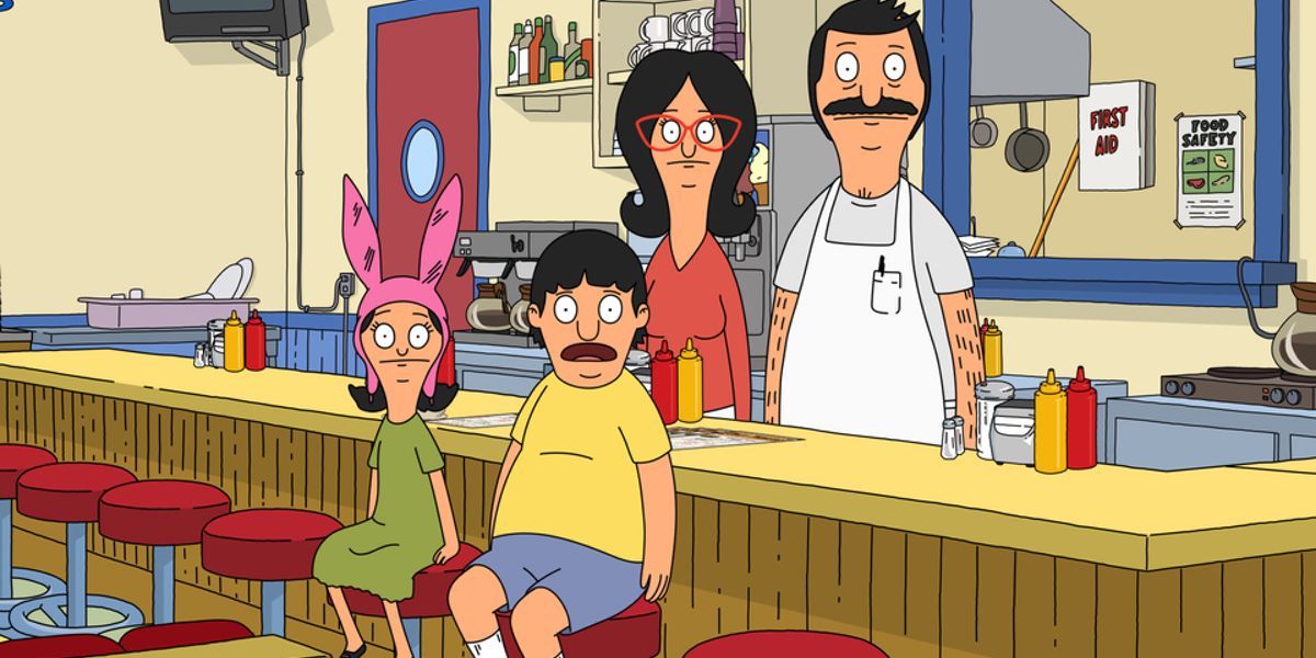 The Belcher family in _Bob&#039;s Burgers._