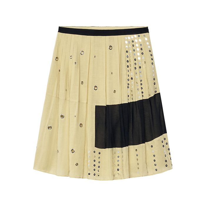 ZARA, Linen-Blend Beaded Skirt - the Item - Ecru / Black - Xs