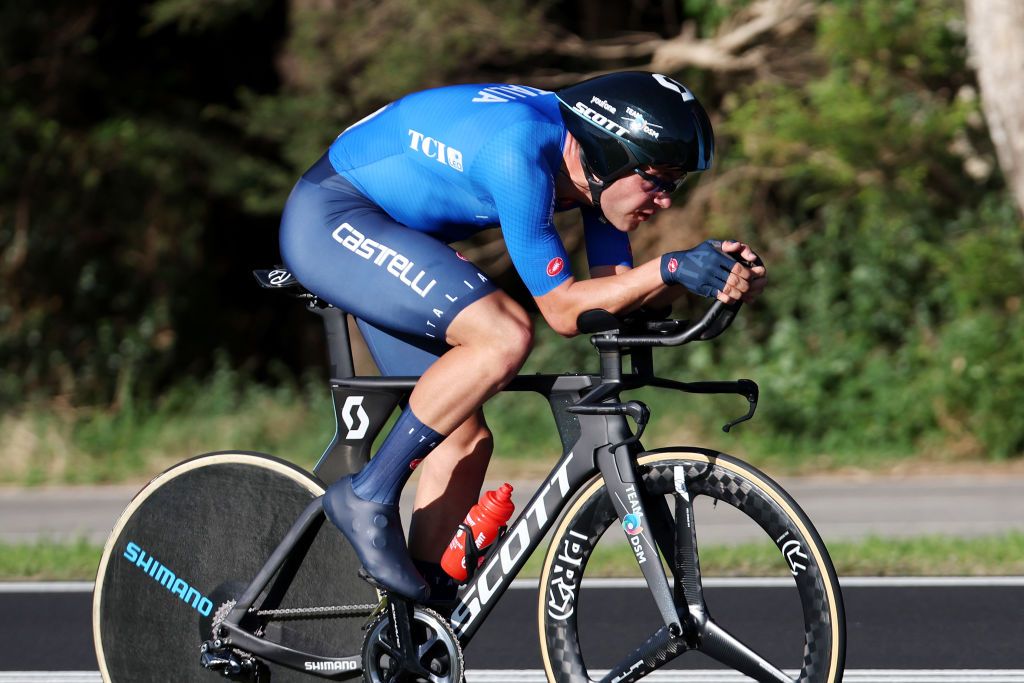 Italy's Lorenzo Milesi at speed