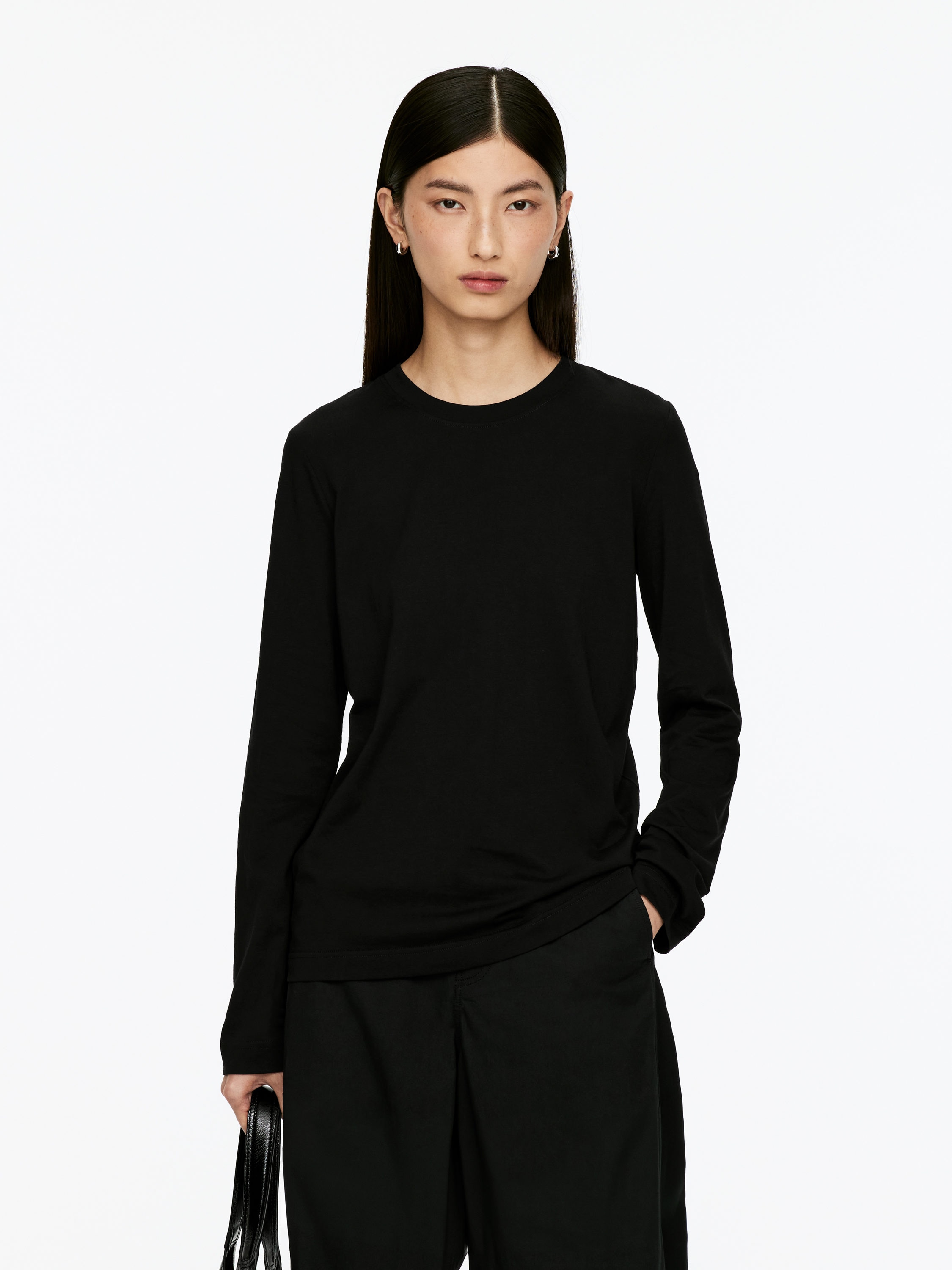 Iris Signature Long-Sleeve T-Shirt 
 Black 
 Arket Gb