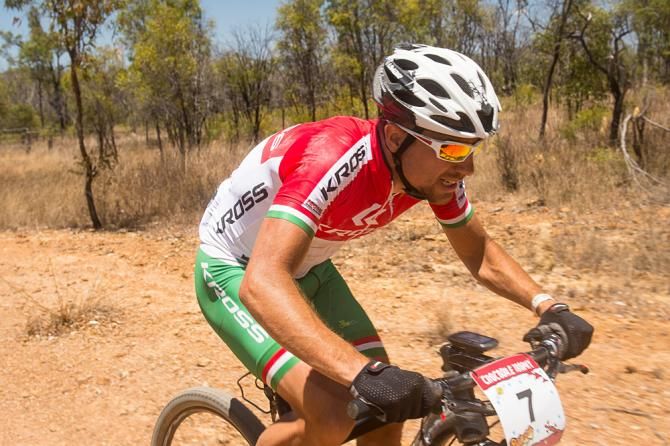 The Hungarian M&aacute;rton Blazs&oacute; didn't mind today's hot Outback racing conditions