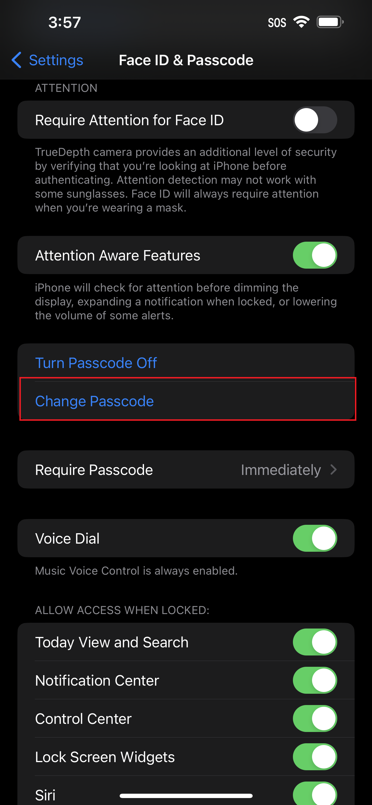 How to change password on iPhone