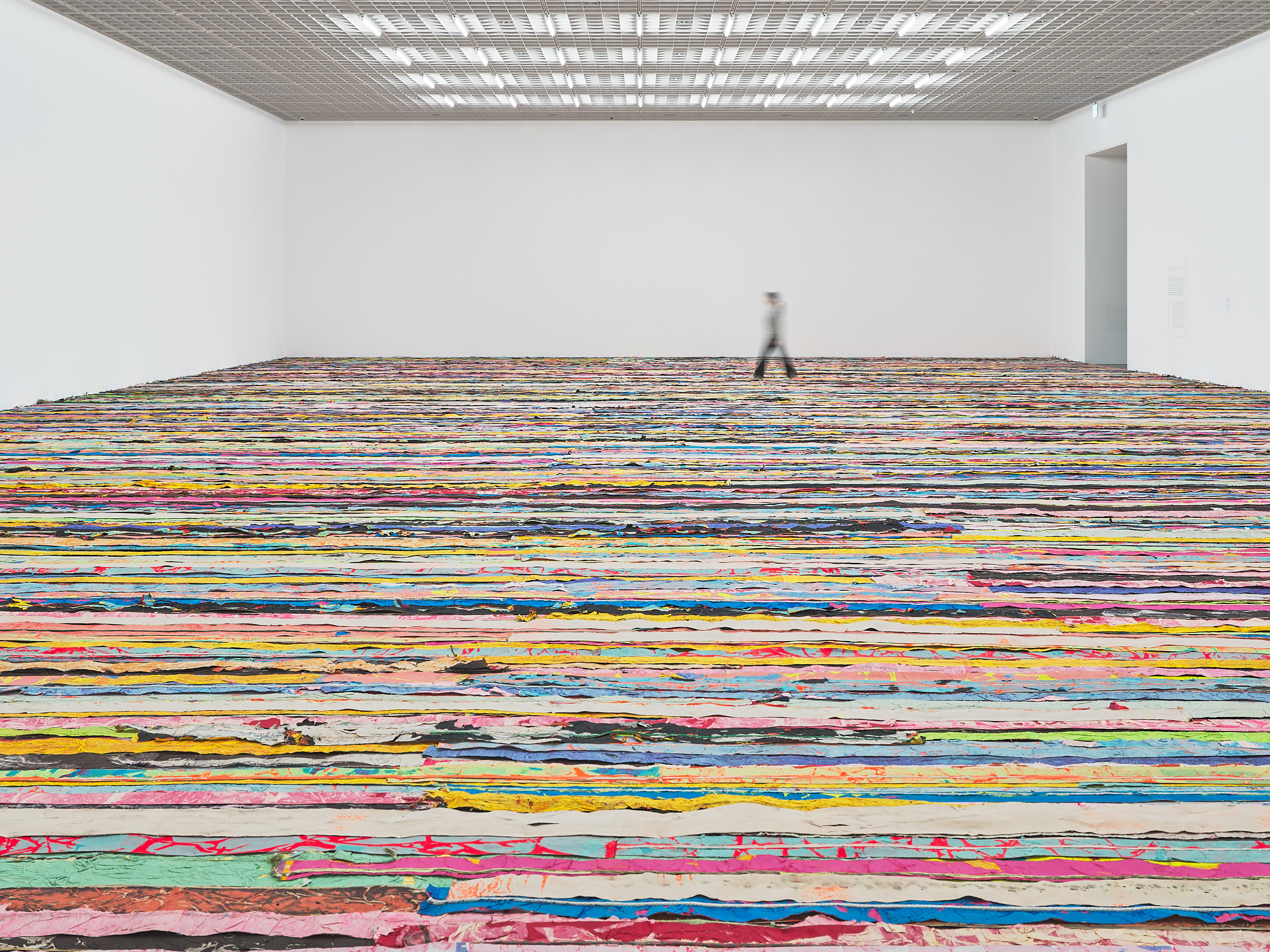 stripe artwork on floor