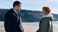Rafe Spall as Eric Bull & Kelly Reilly as Jackie Ellis in Under Salt Marsh
