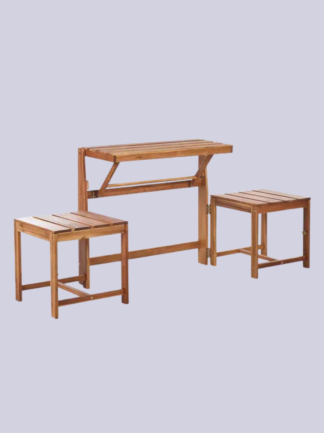 Beliani, Beliani Convertible Garden Bench Bistro Set Tuenno Acacia Wood Brown