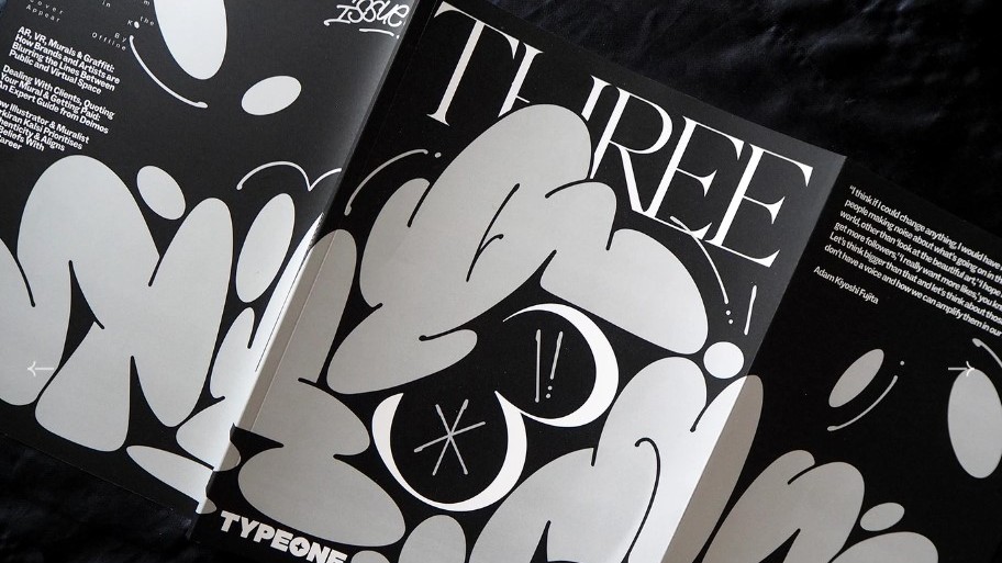 Cover illustration for Typeone magazine featuring stylized letters