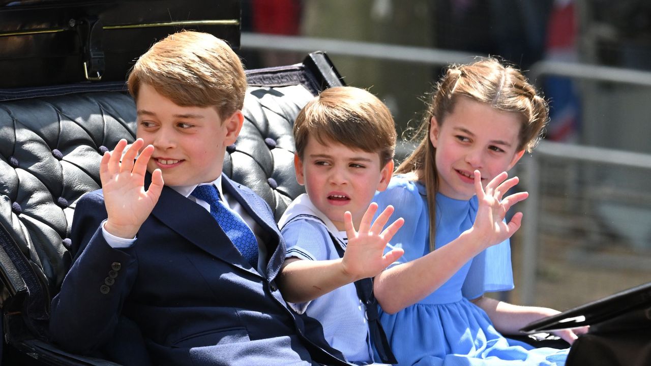 Prince George, Princess Charlotte and Prince Louis take part in Trooping the Colour