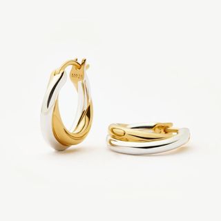 Lucy Williams Entwine Small Hoop Earrings | Mixed Metal