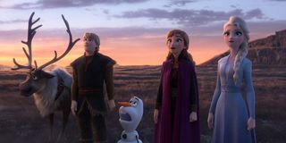 Sven, Kristoff, Olaf, Anna and Elsa in Frozen II