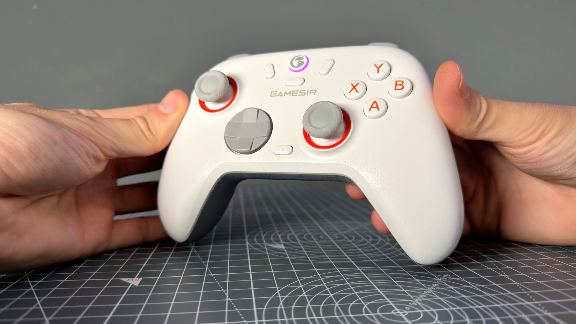 GameSir Nova Lite 2 controller in white colourway on a desk.