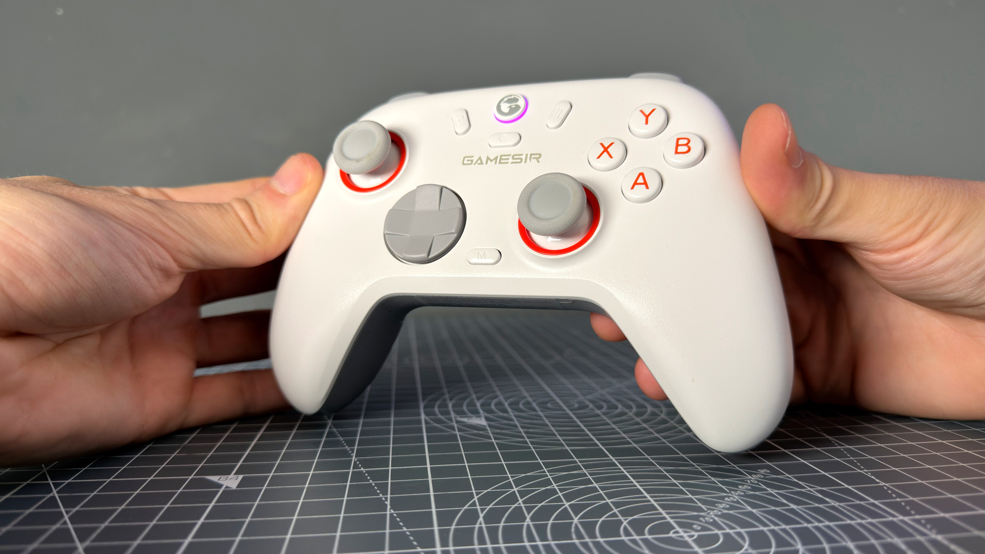 GameSir Nova Lite 2 controller in white colourway on a desk.