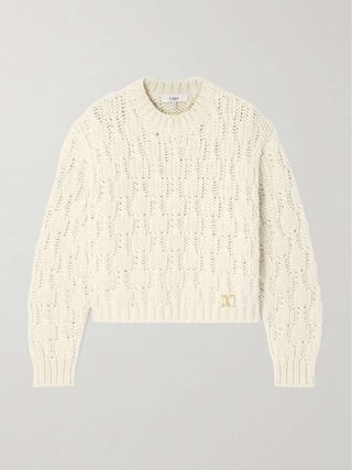 Cropped Cable-Knit Wool, Silk and Cashmere-Blend Sweater