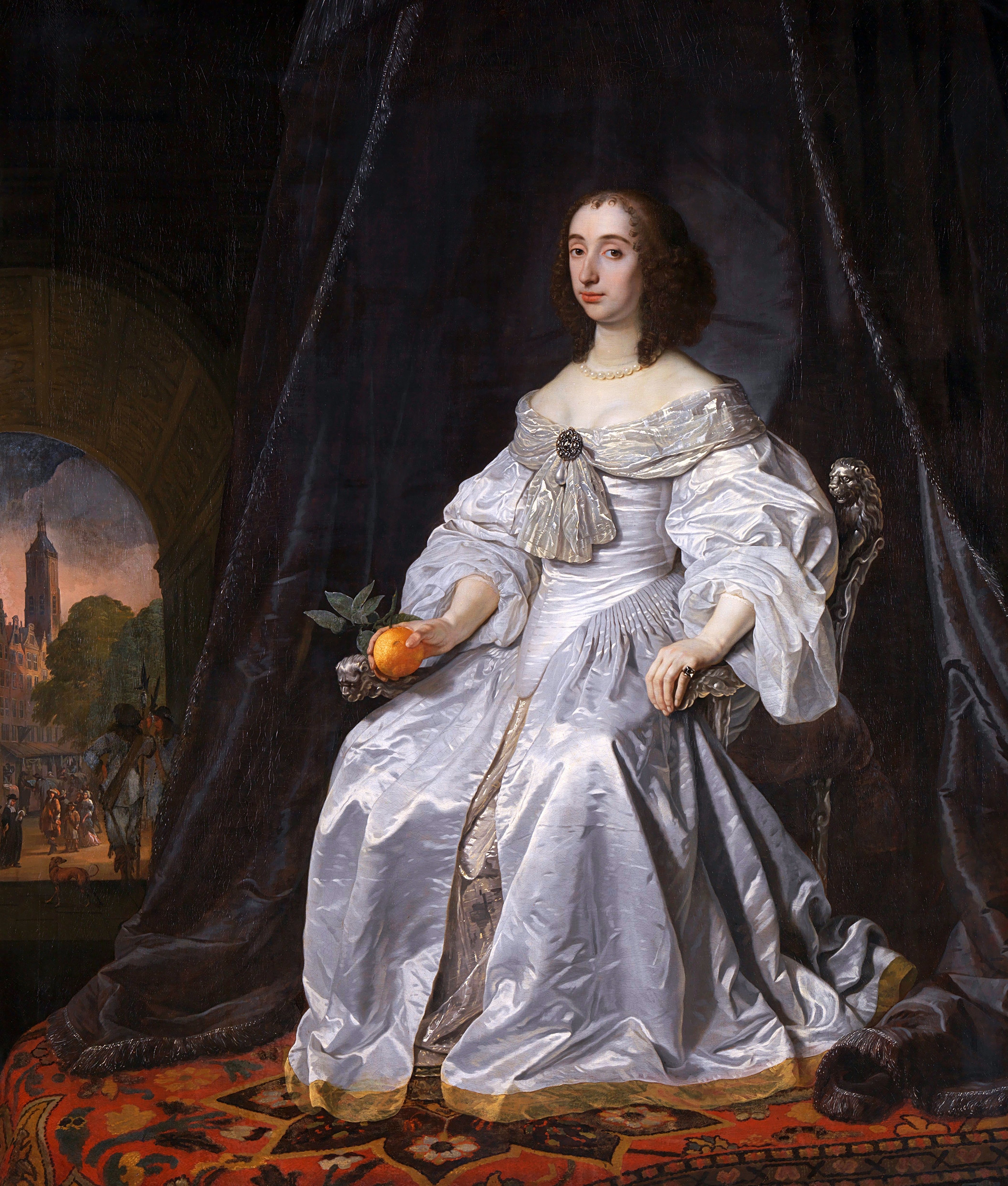 Painting of Princess Mary holding an orange
