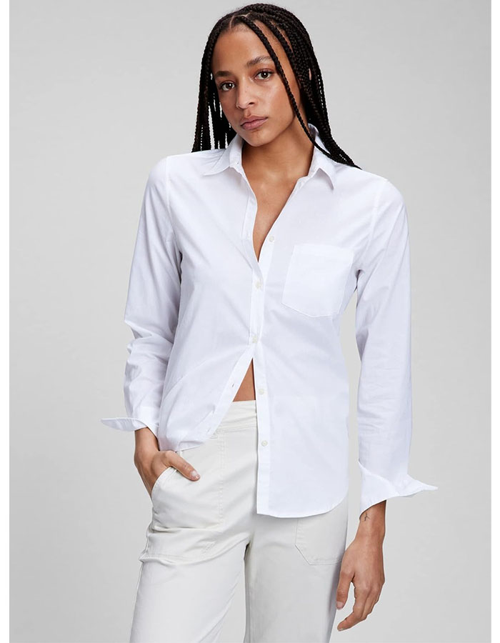 Gap Womens Classic Shirt Optic White S