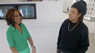 Gayle King and Jay-Z talking in JAY-Z and Gayle King: Brooklyn’s Own
