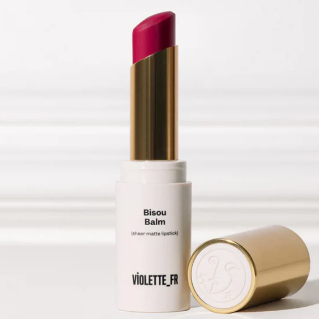 A product shot of the VIOLETTE_FR Bisou Blush in Sucette, on a grey and white background