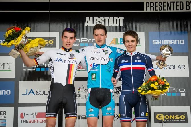 Junior men's podium in Albstadt: Philipp Bertsch, Raphael Gay, Neilo Perrin-Ganier