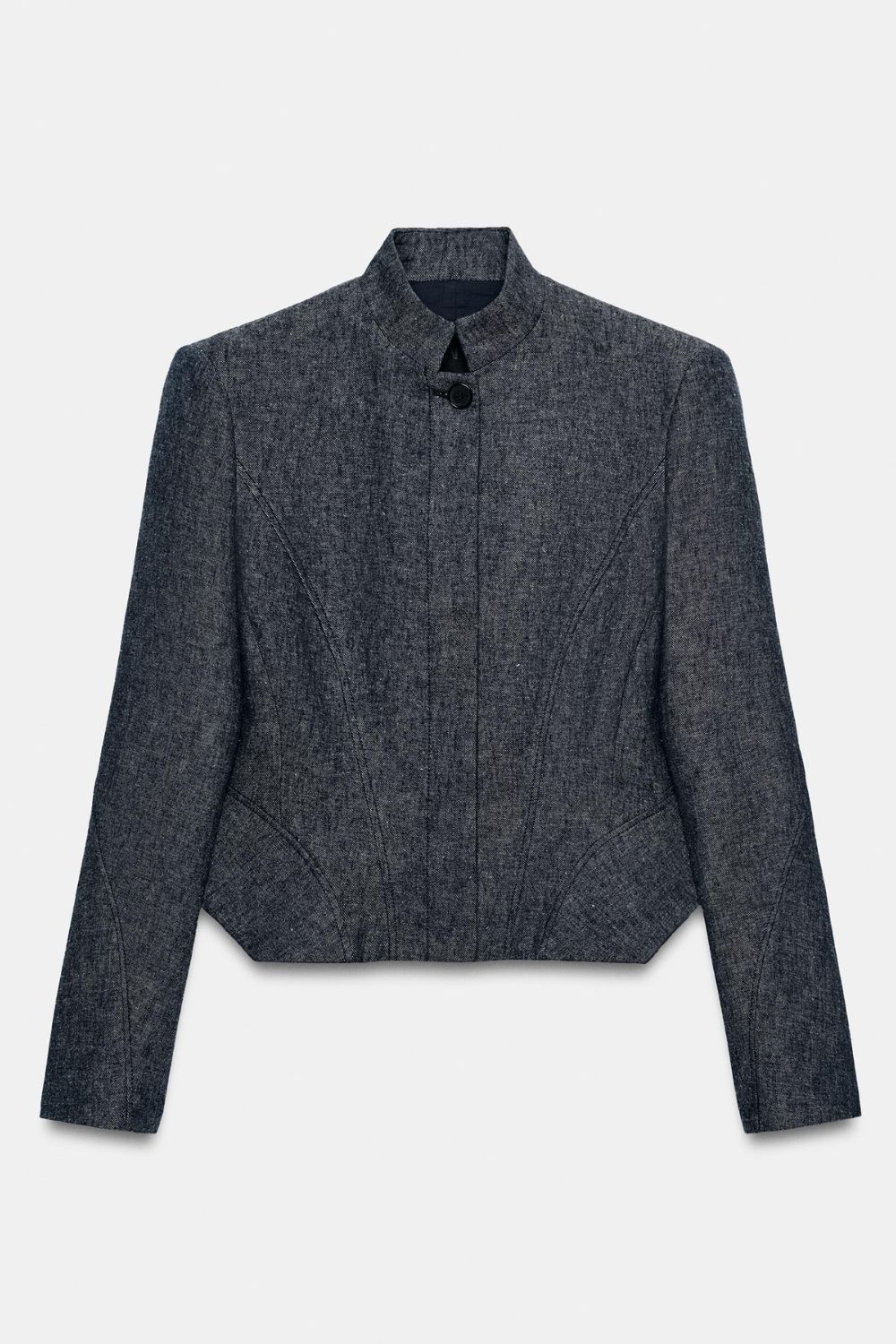 Zw Collection Linen Blend Peplum Jacket