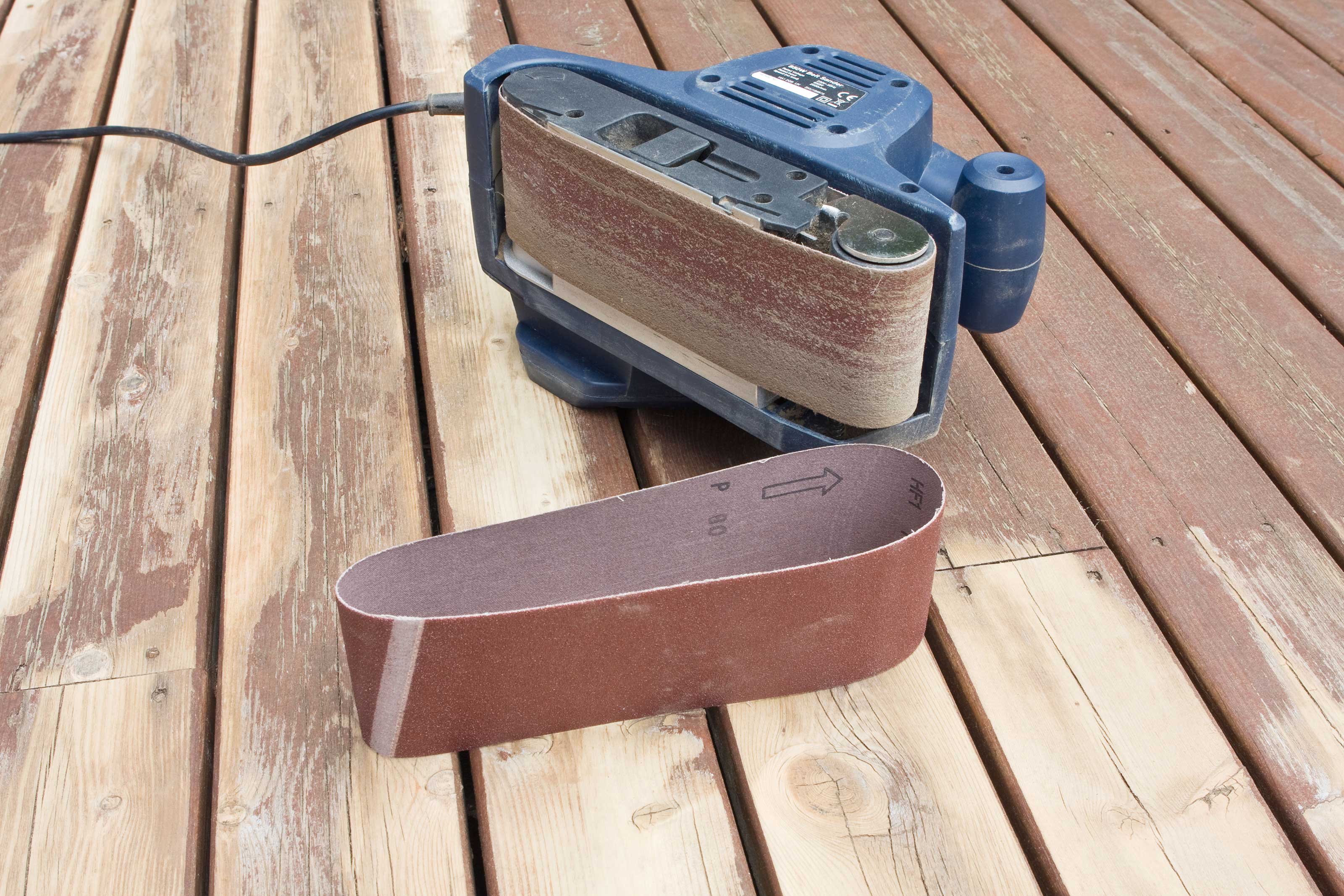 belt sander for sanding deck before painting