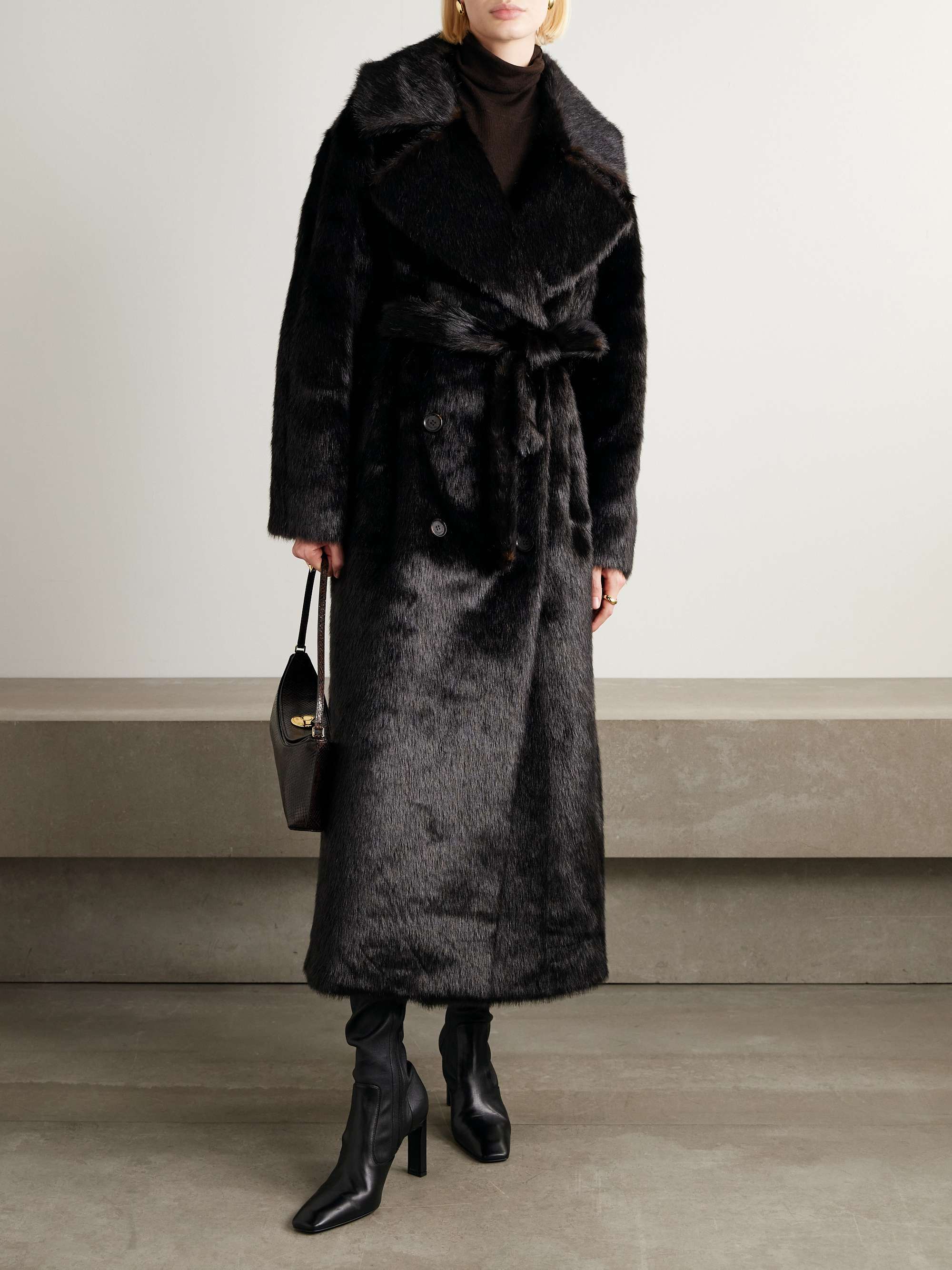 Joni Double-Breasted Plush Coat