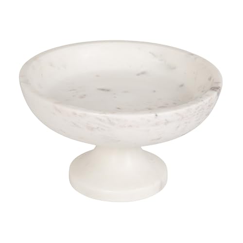 Bloomingville Marble Footed Pedestal Bowl, White