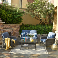Ovios New Augtus 4-Piece Rattan Patio Conversation Set