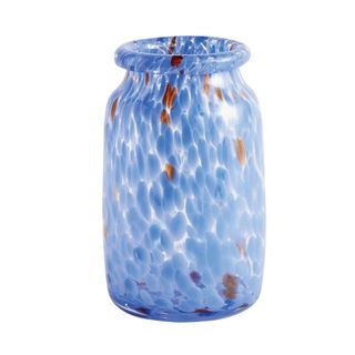 A blue speckled vase