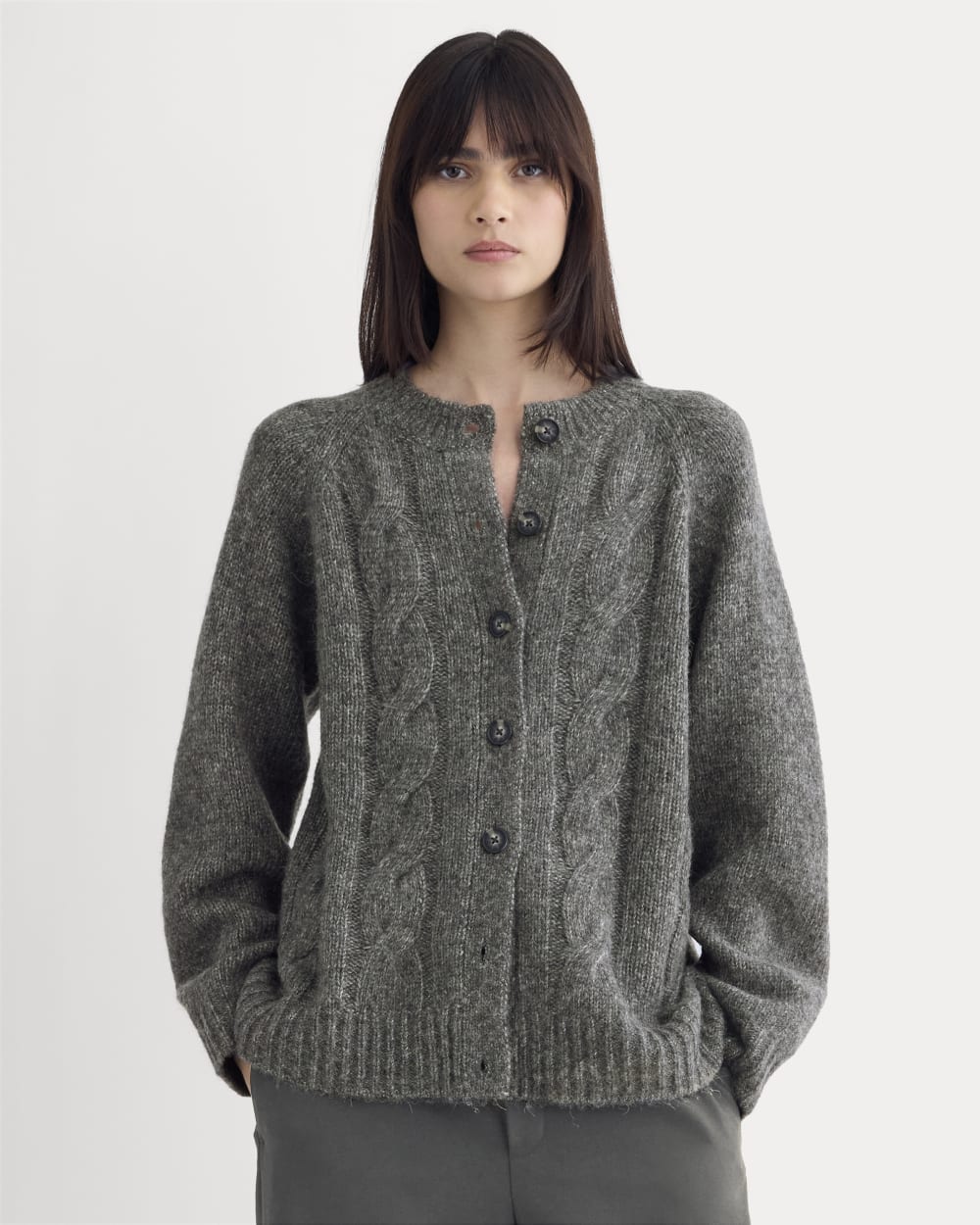 Cloud Cable Cardigan | Heather Charcoal - Xxs