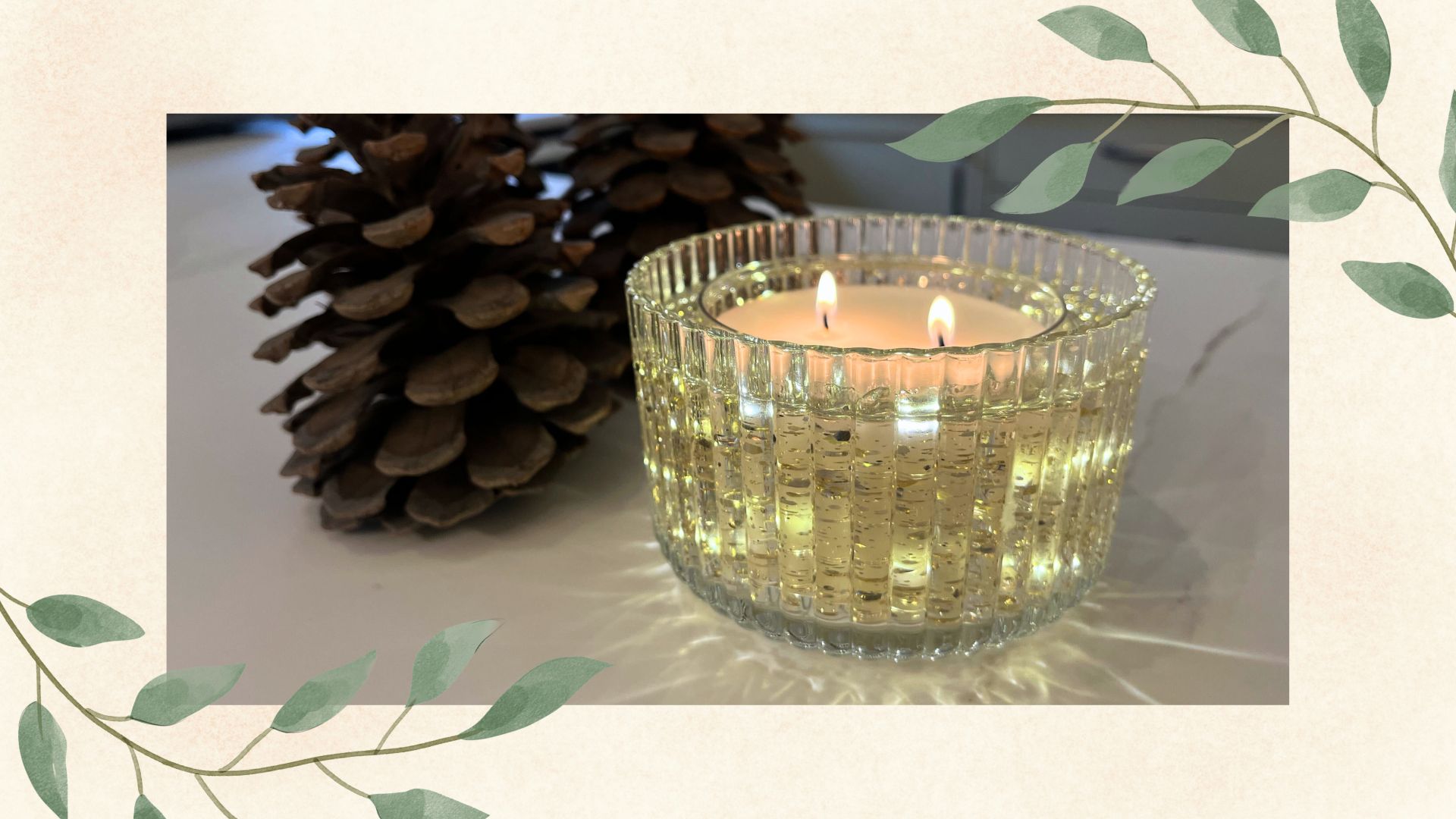 picture of the marks and spencer light up candle on kitchen counter 