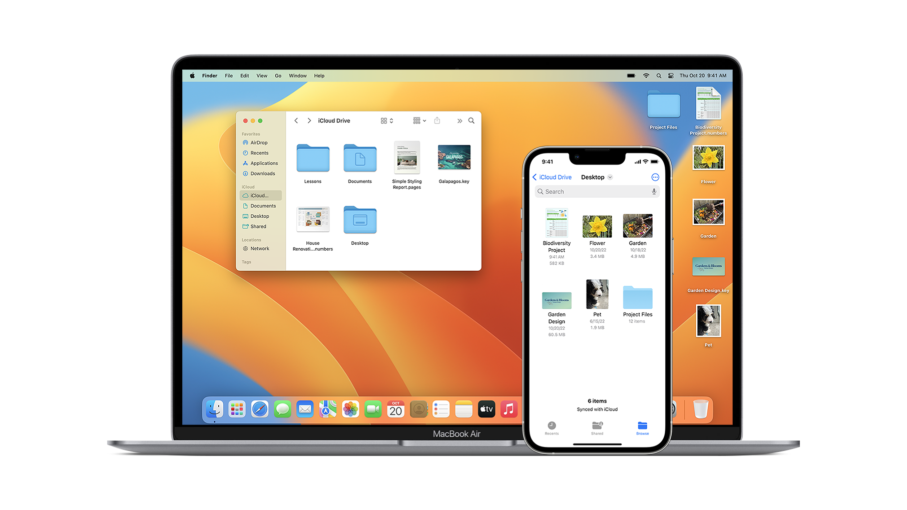 Apple iCloud Drive displayed on multiple devices