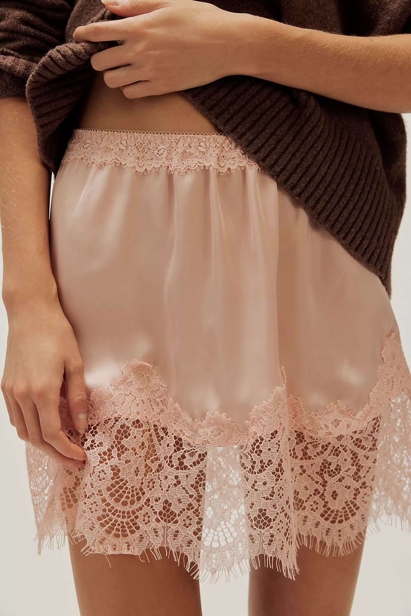 Meet Me in the Middle Mini Slip Skirt