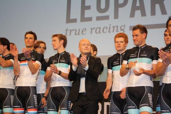 Thanks for coming: Nygaard and his riders thank the 4000-strong crowd