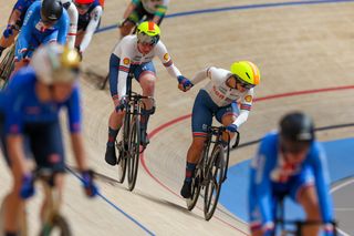 Neah Evans and Katie Archibald at the UCI Track World Championships 2024