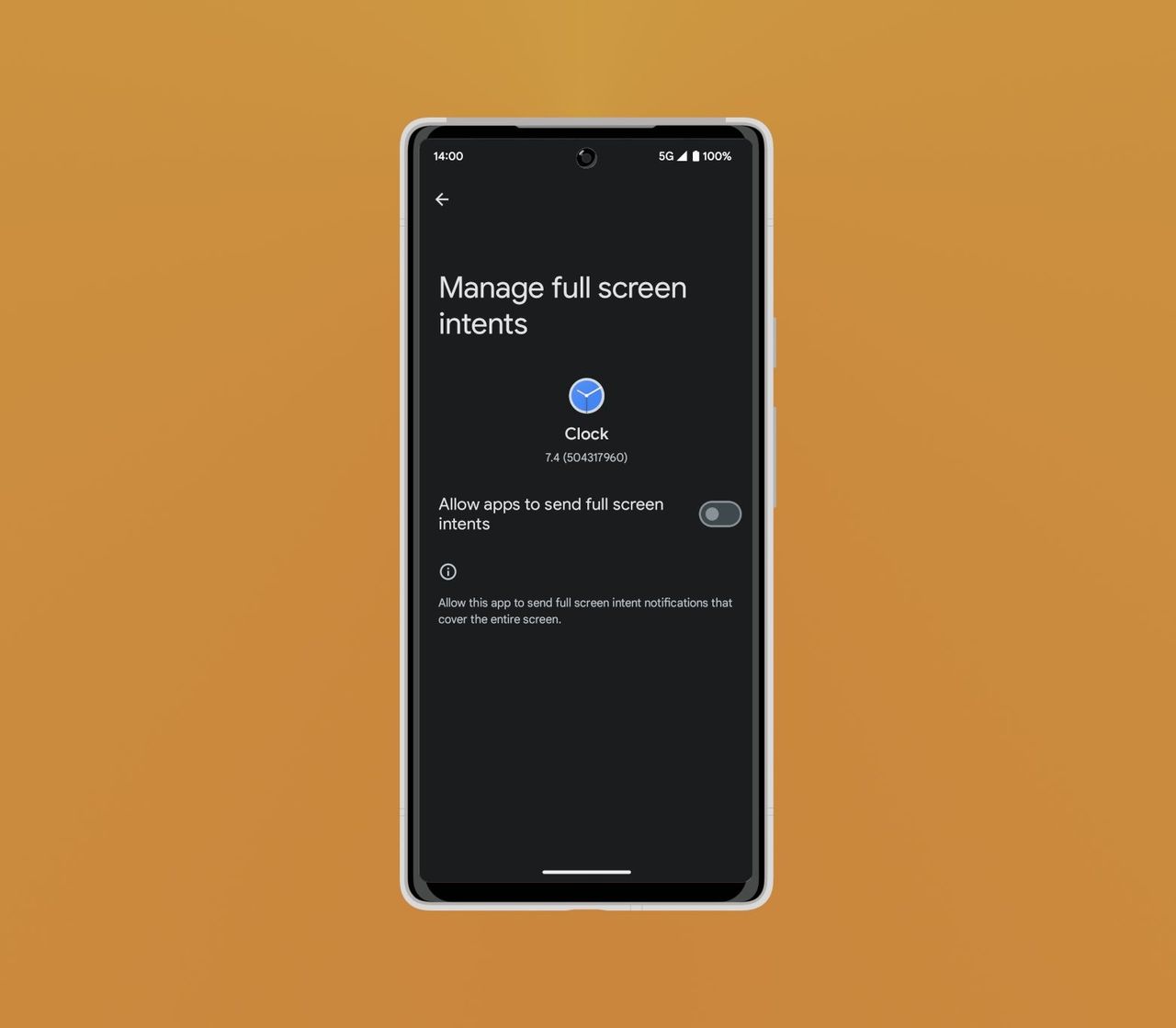 Full-screen notification management in Android 14