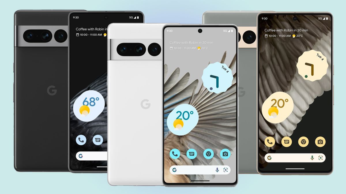 Pixel 7 Pro colors displayed in renders