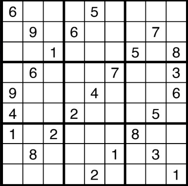 An unsolved Sudoku.