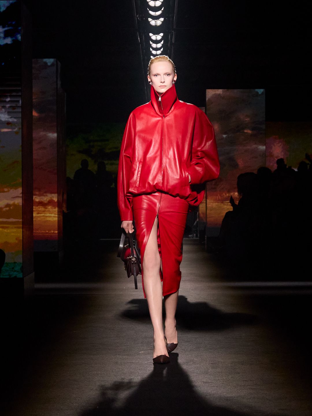 Balenciaga A/W 2026 runway show featuring screens with Euphoria