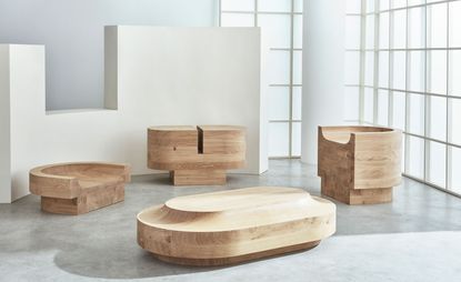 Sofaset made of wood