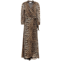 GANNI The Ellie leopard-print crepe midi wrap dress, £118