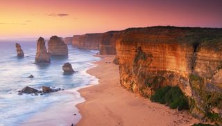 The 12 Apostles seaside monoliths at sunrise