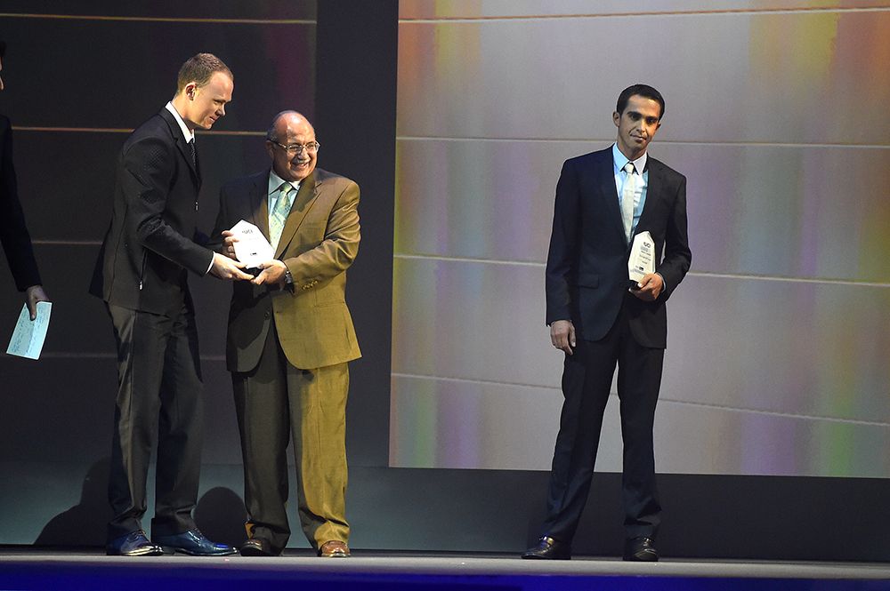Chris Froome accepting his award