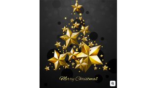 A free Christmas tree vector showing a tree shaped formed by gold stars