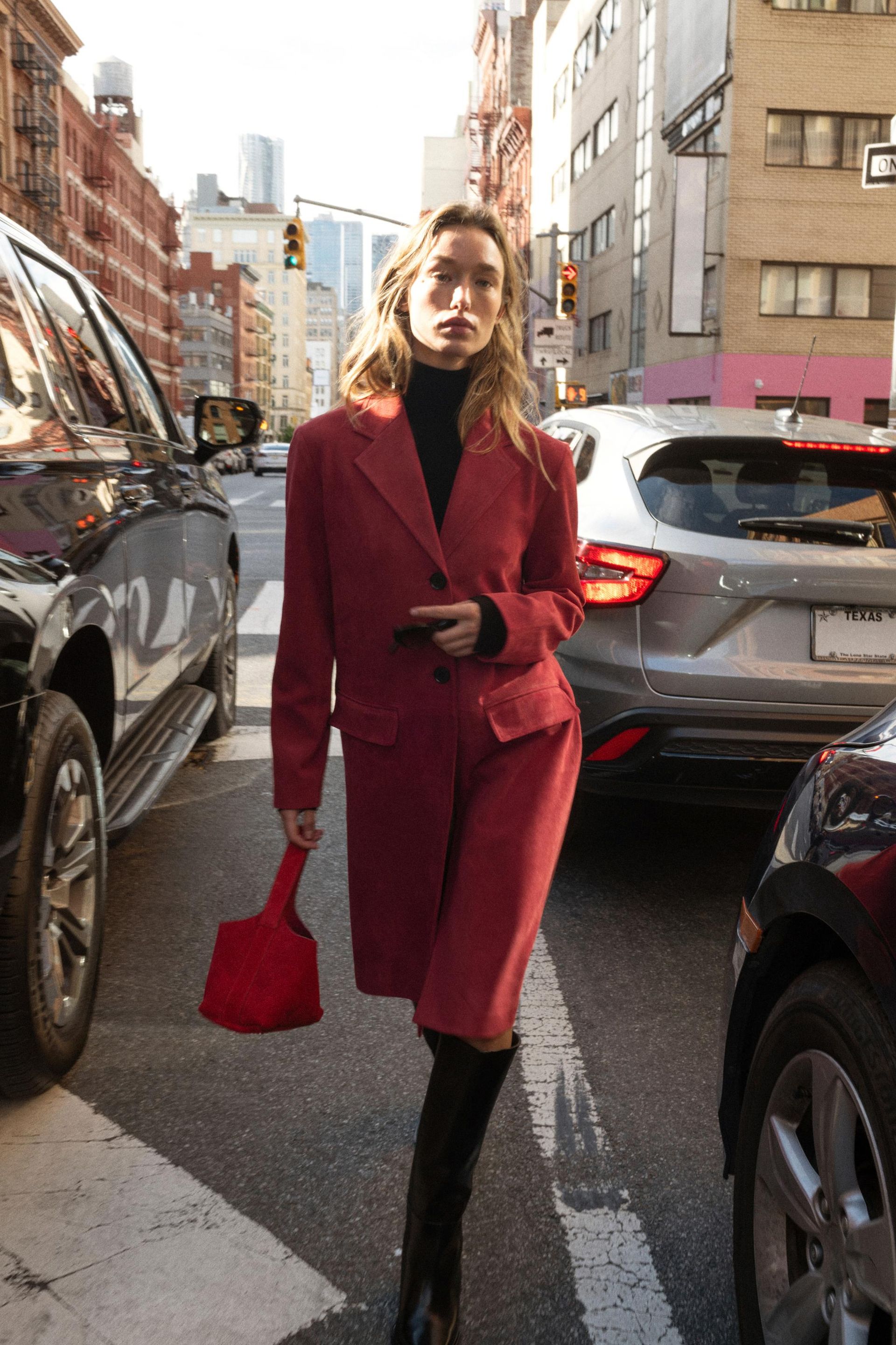 Faux Suede Tailcoat