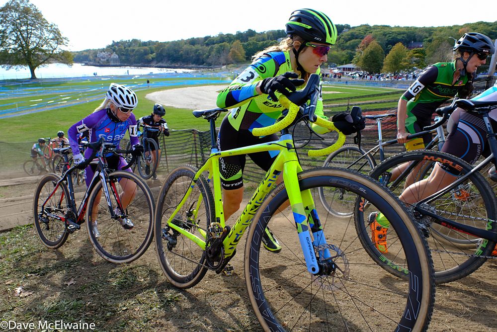 Natasha Elliot (Garneau-Easton) pushing her bike at one of the sets of stairs
