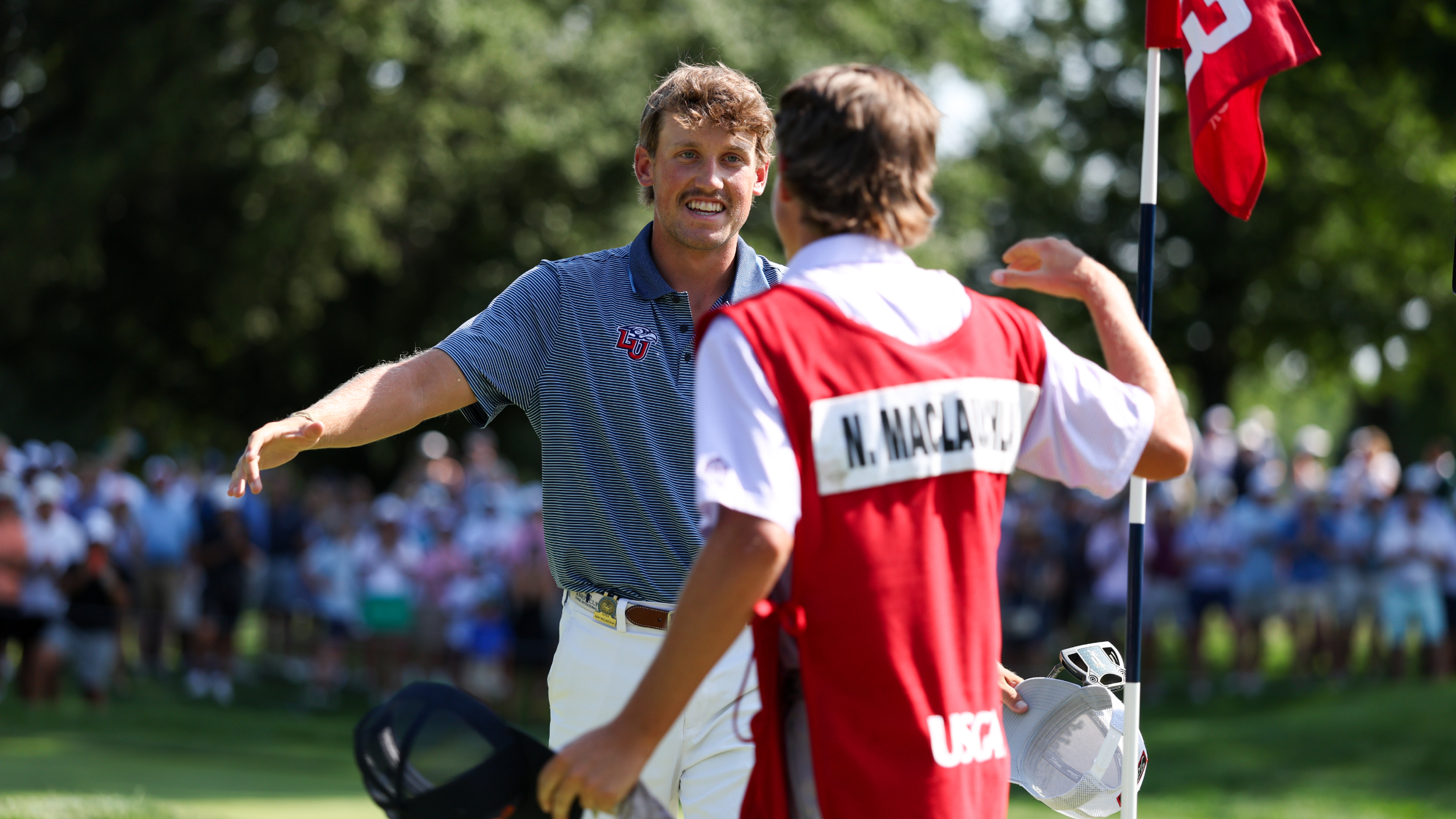 Noah Maclauchlan celebrates victory at the US Junior Amateur